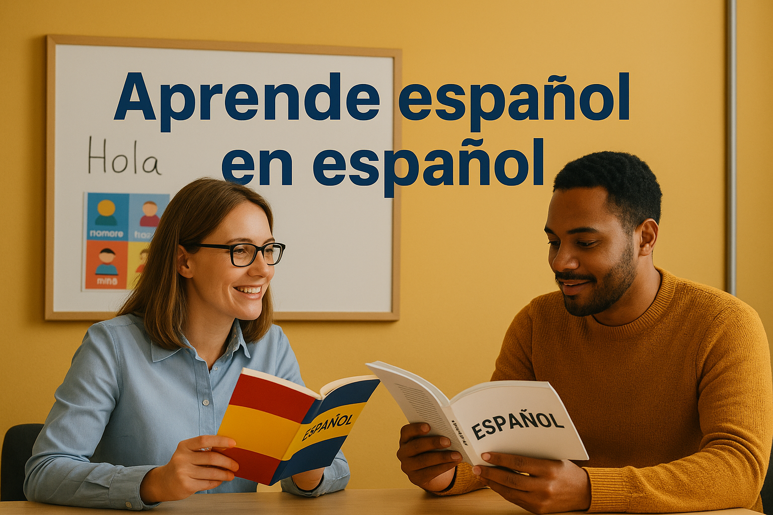 Teacher teaching Spanish in Spanish