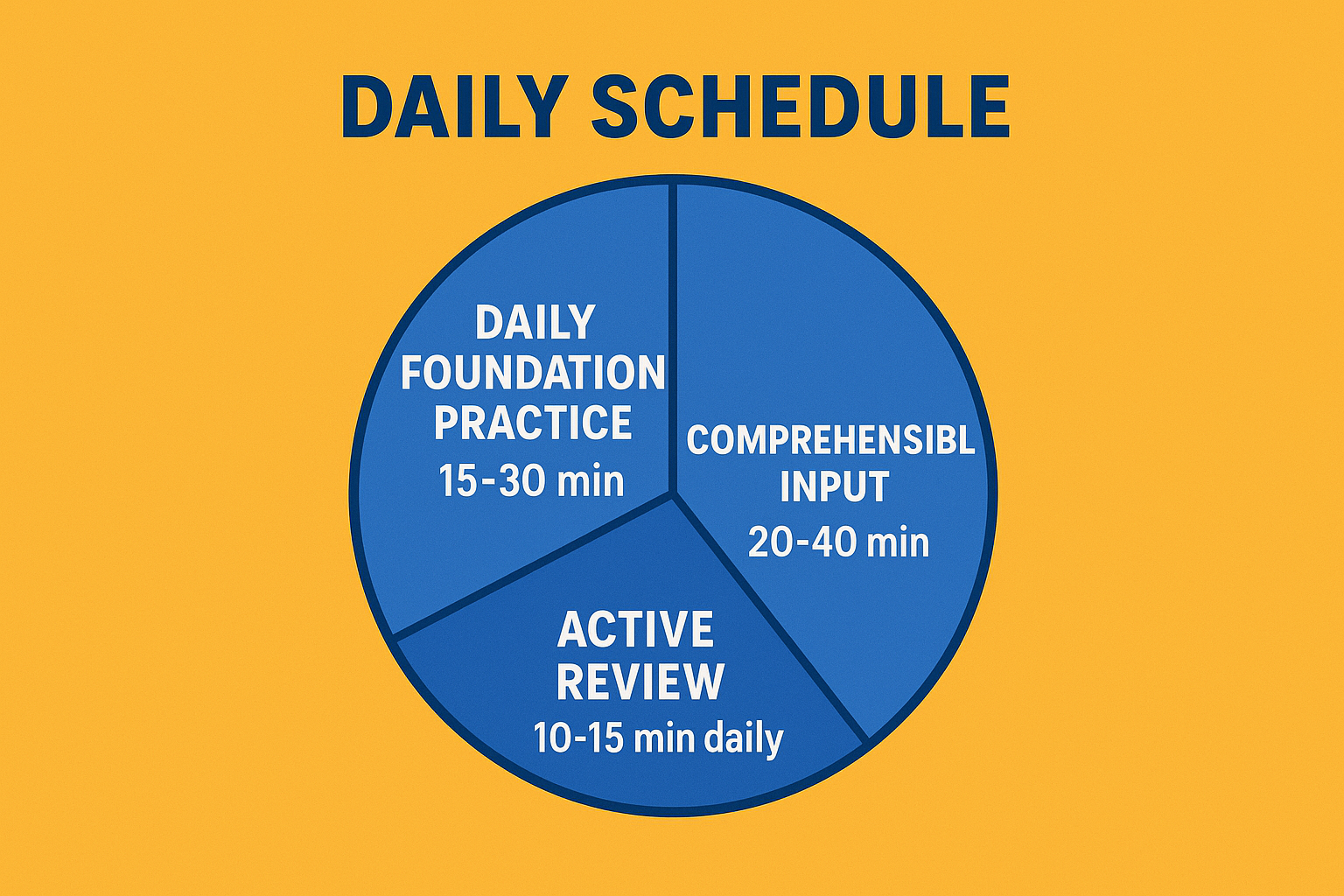 Pie graphic with daily practice