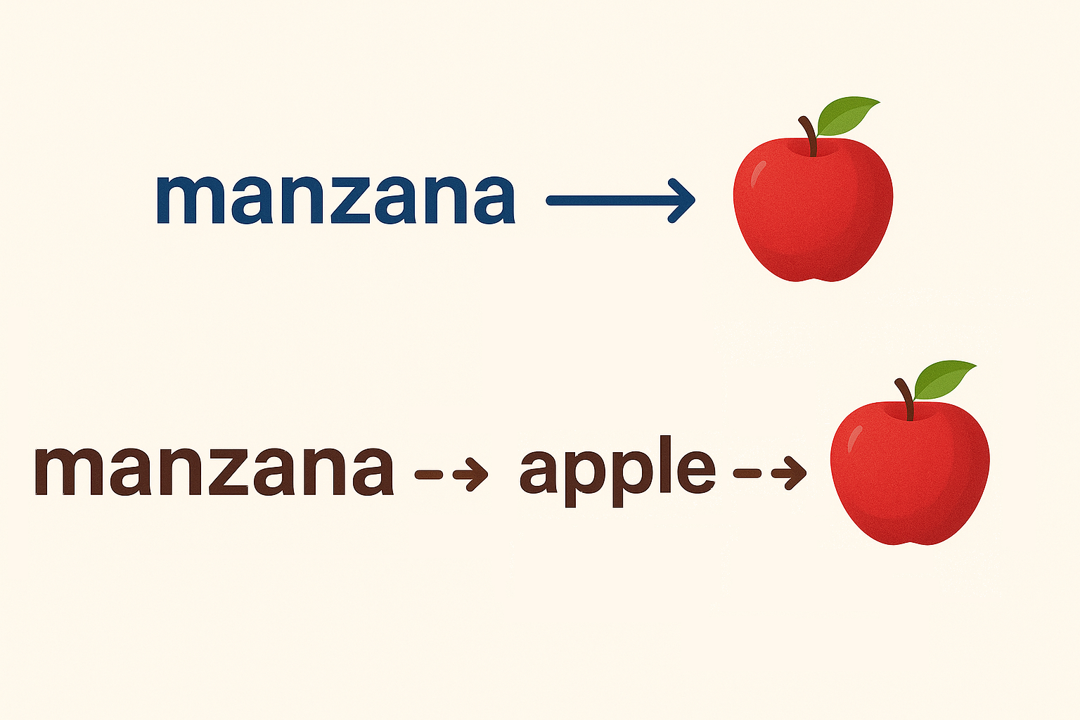 manzana >> apple