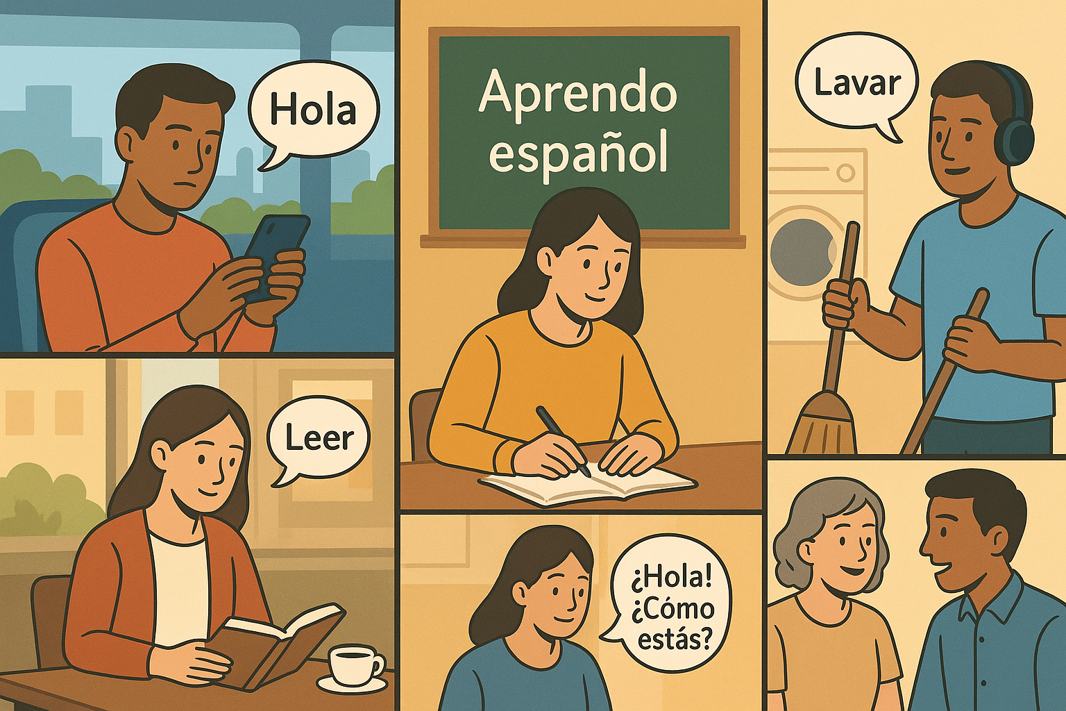 Different Spanish learning scenarios Different Spanish learning scenarios