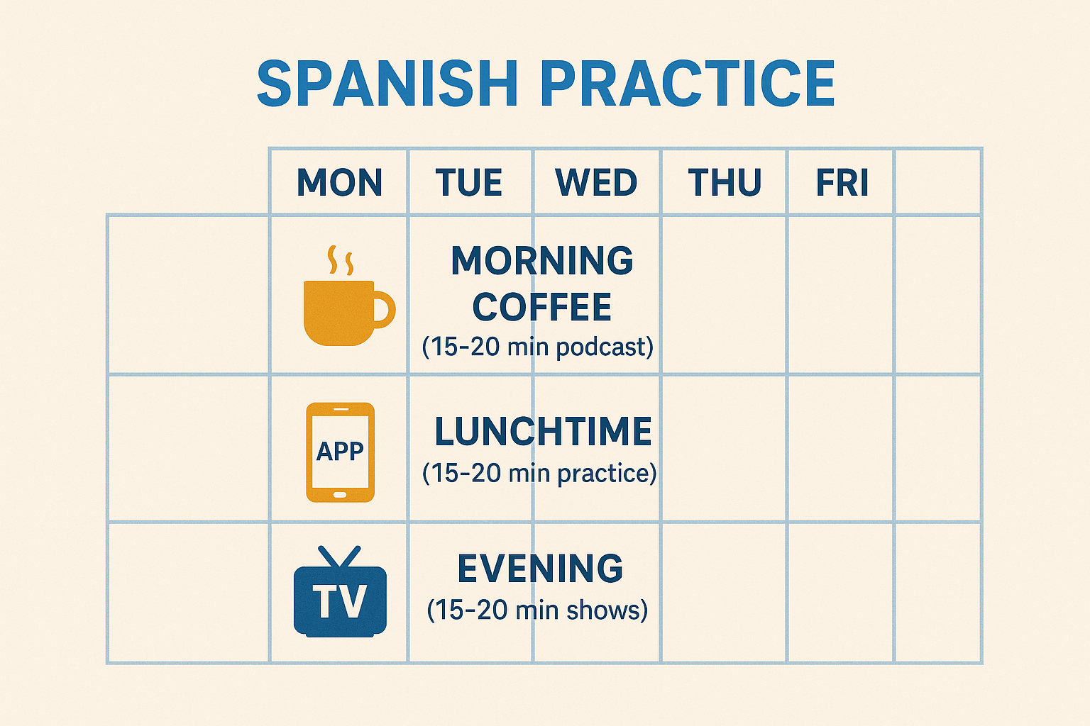 Spanish Practice Calendar Spanish Practice Calendar